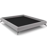 Cama Casal King Base Box Pés De Ferro Estilo Industrial 210cm Otto P05 Veludo Cinza - Lyam Decor