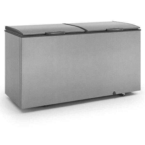 Freezer Horizontal Skin Condenser Aço Tipo Inox Ghbs-510 Ti Gelopar 220 Cinza