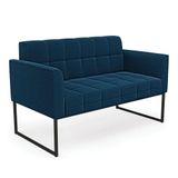 Sofá Namoradeira 2 Lugares Industrial Preto Elisa Bouclê Azul D03 - D&#39;rossi