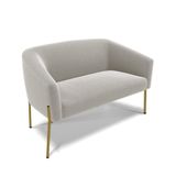 Sofá Namoradeira 2 Lugares Pé Ferro Dourado Stella Bouclê D03 - D&#39;rossi Cor Cinza