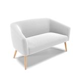 Sofá Namoradeira 2 Lugares Pé Palito Natural Stella Bouclê D03 - D&#39;rossi Cor Off White
