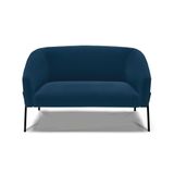 Sofá Namoradeira 2 Lugares Pé Ferro Preto Stella Bouclê D03 - D&#39;rossi Cor Azul