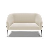 Sofá Namoradeira 2 Lugares Pé Ferro Preto Stella Bouclê D03 - D&#39;rossi Cor Off White