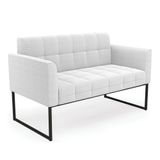 Sofá Namoradeira 2 Lugares Industrial Preto Elisa Bouclê D03 - D&#39;rossi Cor Off White