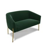 Sofá Namoradeira 2 Lugares Pé Ferro Dourado Stella Bouclê Verde D03 - D&#39;rossi