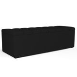 Calçadeira Recamier Baú Para Cama De Casal King Dália 195x50 Cm W01 Facto Preto - Lyam