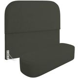 Cabeceira Cama Box Queen 160cm Lanna Com Puff Recamier Doha W01 Linho Verde Musgo - Lyam Decor
