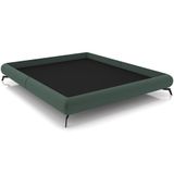 Cama Casal Base Box Pés De Ferro Estilo Industrial 156cm Otto P05 Veludo Verde Musgo - Lyam Decor