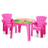 Conjunto Mesa  E 2 Poltronas Desenhos Infantil Princesa