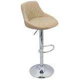 Banqueta Milano Carmel Estofada Giratória C/ Regulagem - Bege