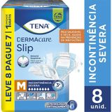 Fralda Descartável Adulto Tena | Slip Dermacare Média Leve 8 Pague 7 - 9 Embalagens Com 8 Unidades - Total 72 Tiras