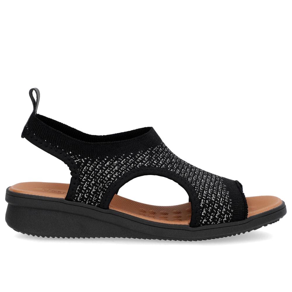 Sandalia Usaflex Tecido Tricot Ref Ae2035 Preto 038