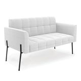 Sofá Namoradeira 2 Lugares Pé Ferro Pto Elisa Bouclê Off White D03 - D&#39;rossi