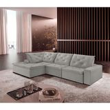 Sofá Hércules Linho 2 Módulos 80cm Chaise Meu Sofá Online A230 Linho Cinza