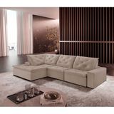 Sofá Hércules Veludo 2 Módulos 100cm Chaise Meu Sofá Online B002 Veludo Capuccino