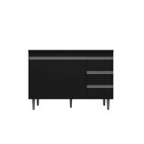 Balcão Gabinete Para Cozinha Andréia 100cm 2 Portas 3 Gavetas