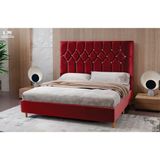 Cabeceira Londres Capitonê Casal 138cm Suede Meu Sofá Online Vermelho