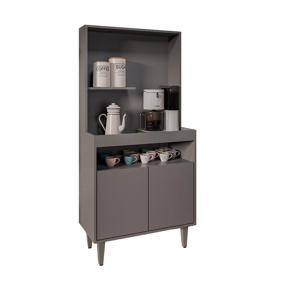 Armário 2p Cantinho Do Café Rilary Para Cozinha M12 - D'rossi Cor Grafite