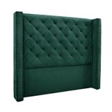 Cabeceira Cama Box King 195cm E Recamier Vicenza Veludo S04 Cor Verde