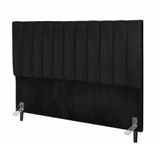 Cabeceira Estofada Cama Box Casal 140 Cm Catarina Veludo E Frame Preto