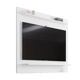 Painel Para Tv Suspenso 50 Pol 120cm 2 Prateleiras Mercy M12 Cor Branco