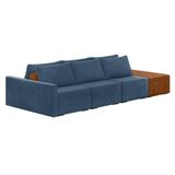 Sofá Ilha 3 Lugares Living 402cm Modulado Lary Veludo Azul Marinho K01 - D&#39;rossi
