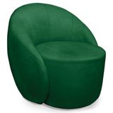 Poltrona Decorativa Orgânica Giratória Lua Suede D03 Cor Verde