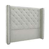 Cabeceira Cama Box King 195cm E Recamier Vicenza Veludo S04 Cor Prata