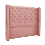 Cabeceira Cama Box King 195cm E Recamier Vicenza Veludo S04 Cor Rosa