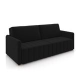 Sofá-cama Decorativo Retrátil Thanos 2 Lugares 220cm Veludo Preto G45 - Gran Belo