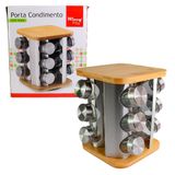 Porta Condimentos Giratório Inox 12 Potes 90ml