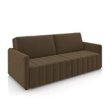 Sofá-cama Decorativo Retrátil Thanos 2 Lugares 192cm Veludo Marrom G45 - Gran Belo