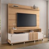 Home Painel Decorativo Bolt Tv Até 65 Pol Portas Deslizantes Pés Rodízio Freijó-off White G26 - Gran Belo