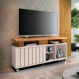 Bancada Decorativa Grohl 1.3 Porta Deslizante Tv Até 50 Pol Off White-cinamomo G26 - Gran Belo