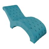 Recamier Divã Espreguiçadeira Para Sala Cliníca Estética Queila Suede Cor:azul Turquesa