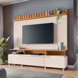 Home Painel Decorativo Alhambra Tv Até 70 Pol Mdp-mdf Pés Rodízio Off White-cinamomo G26 - Gran Belo