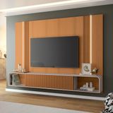 Home Suspenso Decorativo Rennes Mdf-mdp C-led Para Tv Até 85 Polegadas Cinamomo-off White G26 - Gran Belo