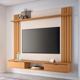 Painel Suspenso Decorativo Doss Tv Até 70 Pol Ripado Mdp-mdf Cinamomo-off White G26 - Gran Belo