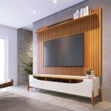 Rack Bancada Ambiente Studio Com Painel Para Tv Loft 2.2 Off White Nature - Imcal