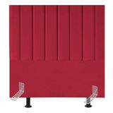 Cabeceira Estofada Cama Casal Box 140 Cm Catarina Suede E Frame Vermelho