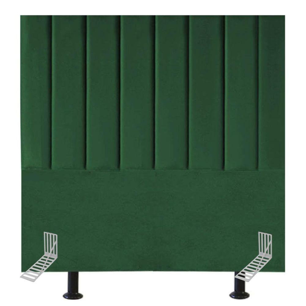 Cabeceira Estofada Cama Casal Box 140 Cm Catarina Suede E Frame Cor:verde