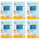 Kit 6 Hastes Cotonete Bebes Recem Nascido Dengo Baby C/48