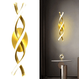 Arandela Luminária 40cm Parede Led 24w Espiral Dna Dourada Kjbd-156-gold Gimpo