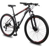Bicicleta Aro 29 Krw Alumínio 24 Vel Freio A Disco X52 Cor:preto/vermelho,tamanho Quadro:17 Preto/vermelho
