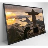 Quadro Monumento Cristo Redentor Rio De Janeiro Medidas 60x40 Cm Impressão Adesivo Fotográfico