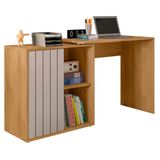 Mesa Para Escritório Home Office 1 Porta Ripada Tech Mel Cacao Caemmun