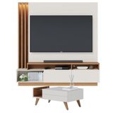 Mesa De Centro Noronha Com Estante Home Theater Humaitá Off White Matte Freijó - Colibri