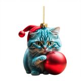 Árvore De Natal Gatos Pingente Durável 2d Acrílico Natal Han