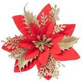 Flor De Natal Com Clipe E Ornamento De Haste 20 Itens