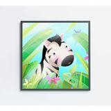 Quadro Infantil Zebra Medidas 60x60 Cm Impressão Vidro Acrílico